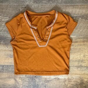 SHEIN Go For Gold Seamless Crop Top, Size Small